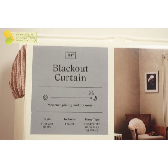 Threshold 50"x84" Blackout Corded Ribbed Rod Pocket Curtain Panel Rose Pink* - Picture 3 of 7